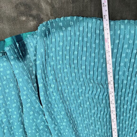 Maeve By Anthropologie Dress Size 2 Green Swiss Dot Long Sleeve Pleated New - Picture 12 of 12